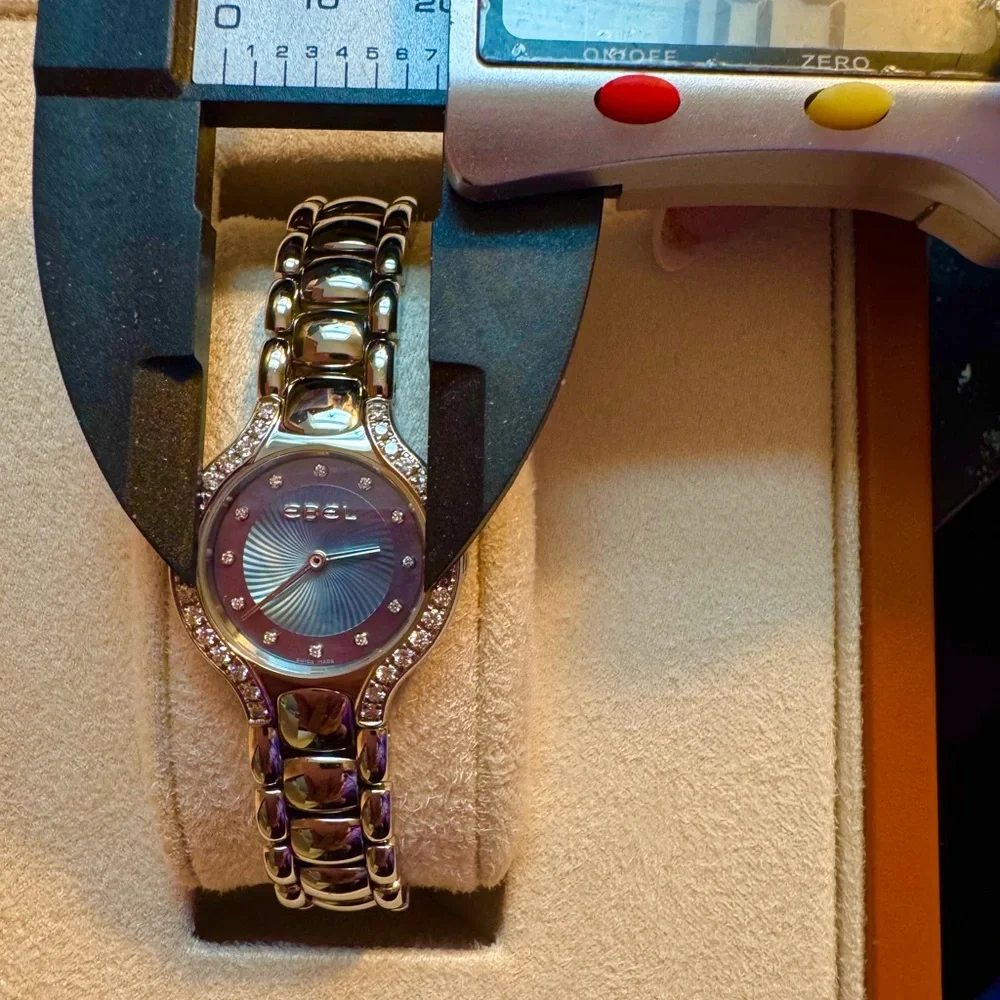 Ladies Women’s EBEL Beluga SS Diamond & Blue Mother of Pearl Wrist Watch w/ Box